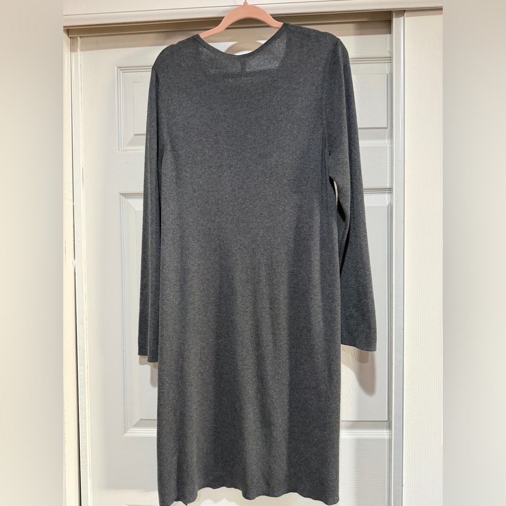 Eileen‎ Fisher Merino Wool Minimalist Sweater Dress Asymmetrical Hem XL - Picture 7 of 11